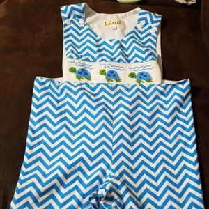 Toddler boys' sea turtle smocked jon jon ❤